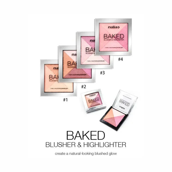 Maliao Baked Blusher & Highlighter – Radiant, Dual-Effect Glow for Cheeks