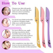 Original Pack Of 3- Feather Flamingo Facial Razor for Face, Eyebrows & Body shaving | 3-Piece