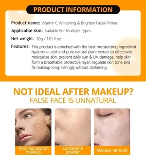 Disaar Vitamin C Hyaluronic Acid Facial Primer SPF 30 PA+++ 30g – Glow, Hydrate & Protect