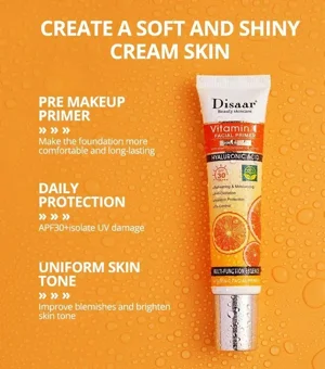 Disaar Vitamin C Hyaluronic Acid Facial Primer SPF 30 PA+++ 30g – Glow, Hydrate & Protect
