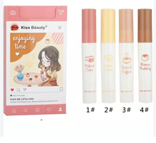 Kiss Beauty Lipgloss long lasting waterproof Lip Pack of 4