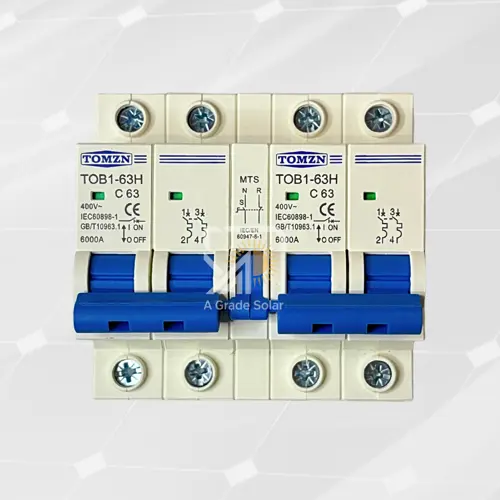 TOMZN - 2 Pole Change Over 63 Ampere - TOB1-63H AC MCB