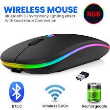 HP W10 Wireless RGB Bluetooth -  Wireless - Rechargeable Slim Mouse - 1600 DPI 