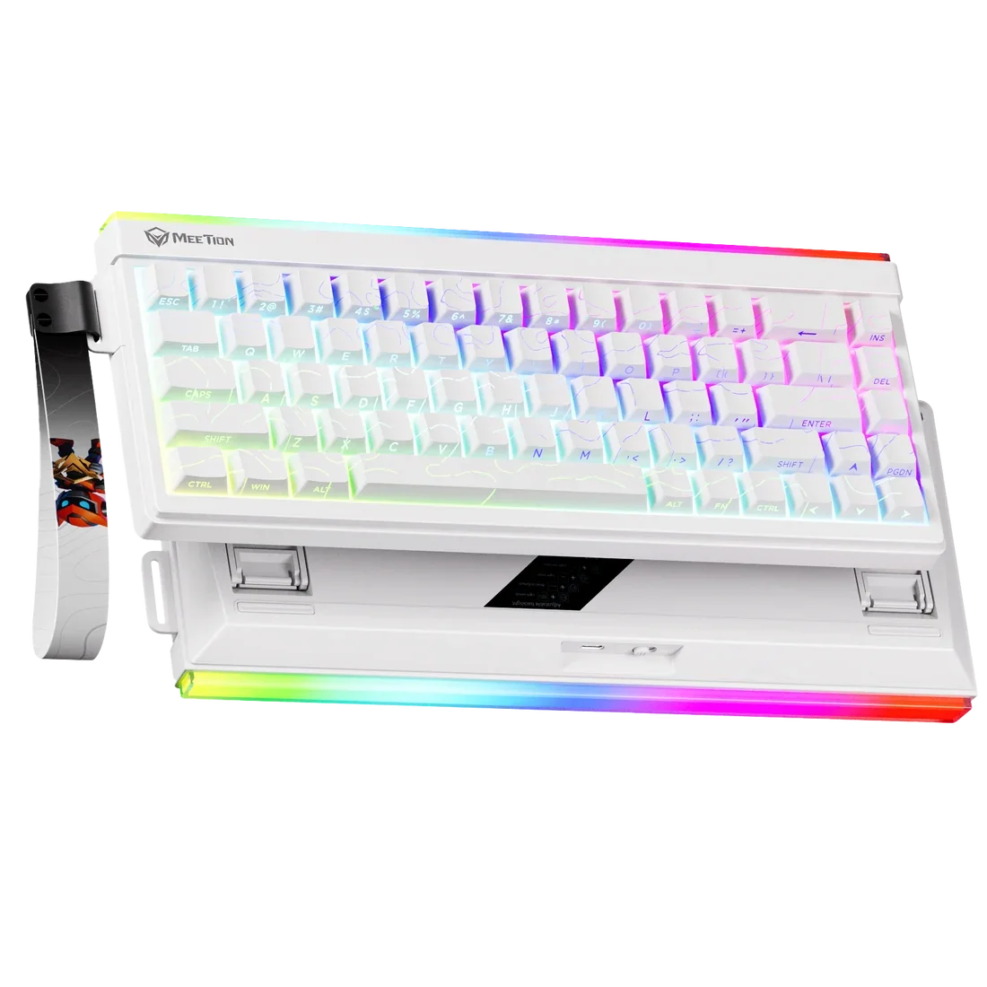 Meetion Vibekey B68 Membrane Wireless Gaming Keyboard Membrane Key Switch - White 