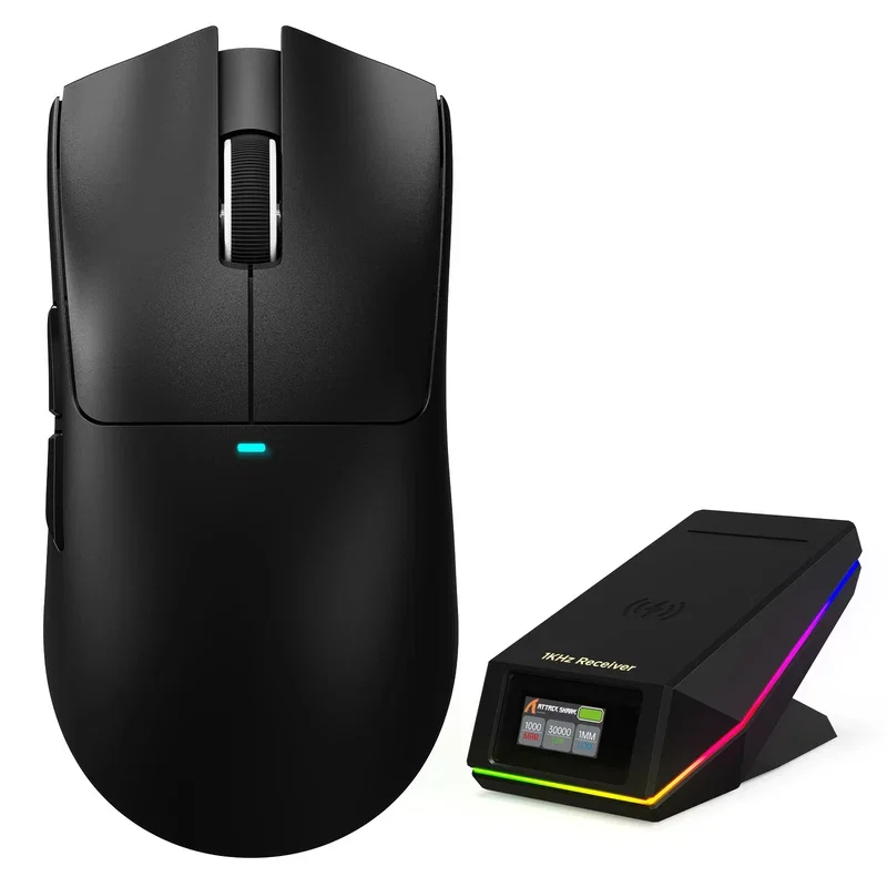 Attack Shark X11 Pro V2 Wireless Gaming Mouse with TFT Display Charging Dock - Black 