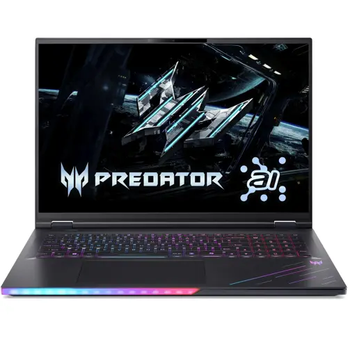 Acer Predator Helios 18 AI PH18-73-96CY Intel Core Ultra 9 64GB D5 1TB SSD 18" WQXGA IPS Mini LED 250Hz Display NVIDIA RTX 5080 16GB Graphics Backlit KB Win11 Home Black