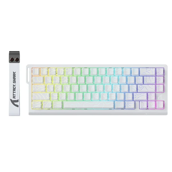 Attack Shark X68 HE Rapid Trigger Magnetic Switch Keyboard - White Contour 