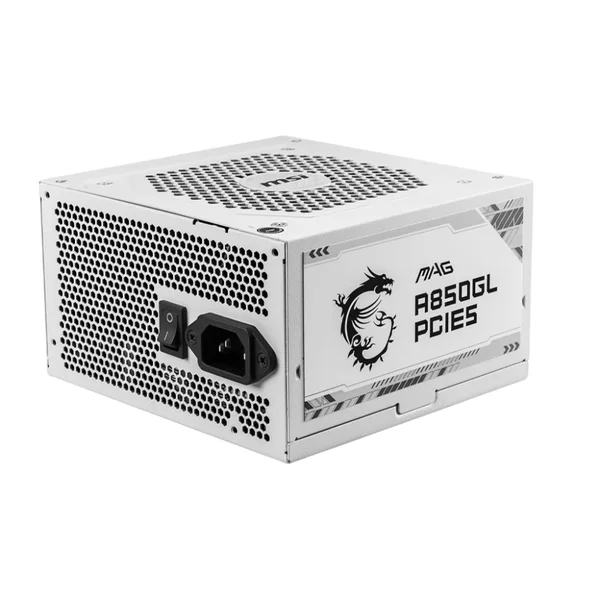 MSI MAG A850 850W 80 Plus Gold PCIE5 Gaming Power Supply - White 