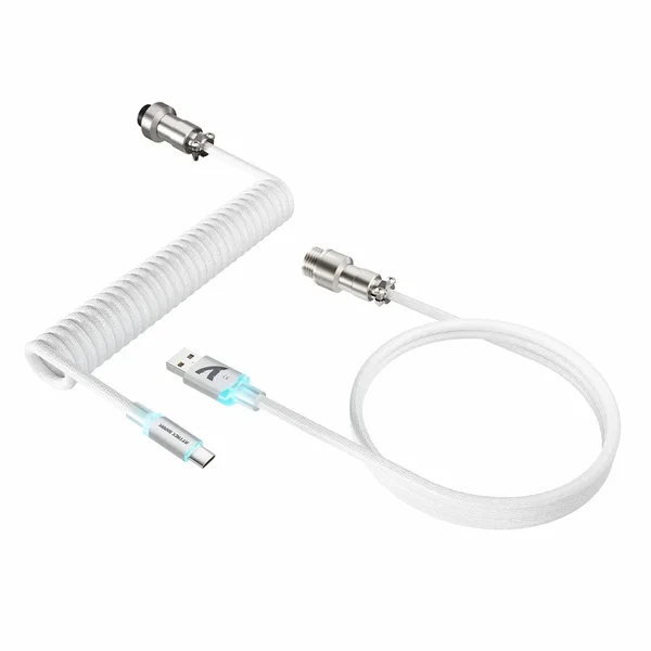 Attack Shark C01 Coiled Cable - Black - White - Gray - Gradient Pink 