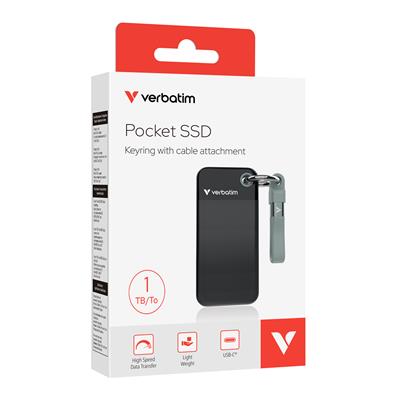 Verbatim 1TB Portable SSD - Sleek Keyring SSD