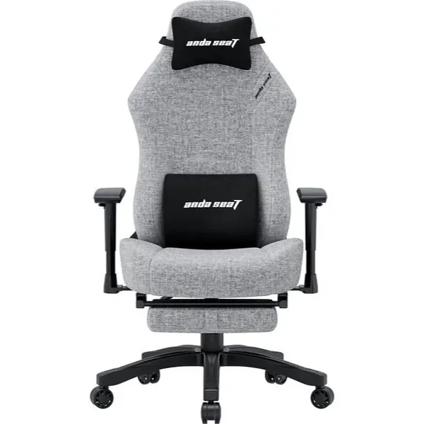 AndaSeat Luna Pro Large Gaming Chair WIth Footrest Grey Fabric - AD18T-44-G-F