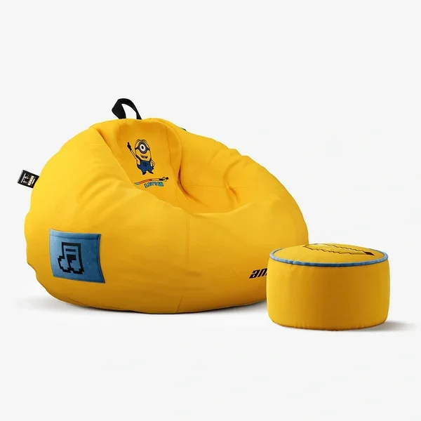 AndaSeat Minions Cloud Bean Bag Gaming Sofa With Footrest - Sofa: AD-DDSF01-XL-01-YB-F-B02 - Footrest: AD-DDSF01-01-YB-F-B03