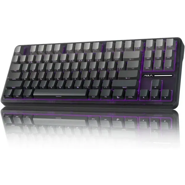 Aula F87 Mechanical Wireless Keyboard Space Crystal Switch - Gradient Gray 