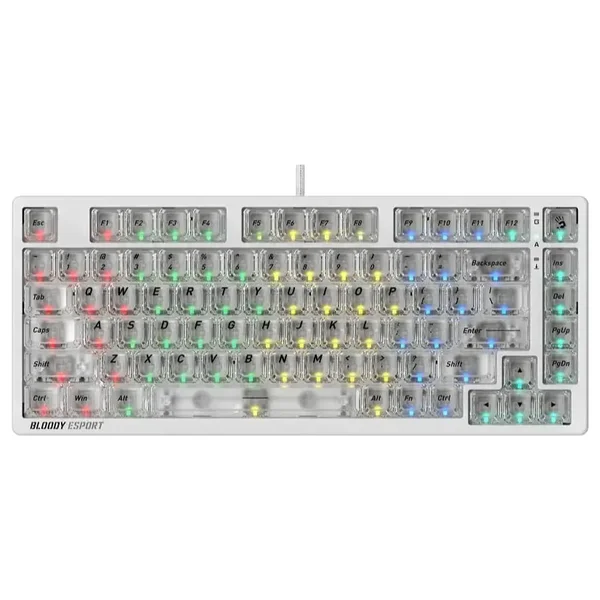 Bloody MS76 Hall Effect Magnetic Gaming Keyboard - Crystal White 