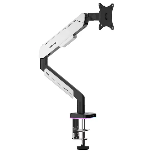 AndaSeat Stealth Pro II RGB SIngle Monitor Arm Black/White - AD-W-A9X-1S-BW