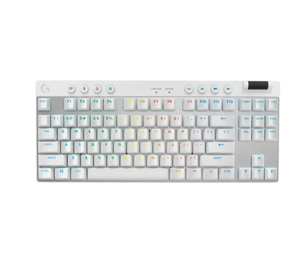 Logitech PRO X TKL Lightspeed Mechanical Tactile Wireless Keyboard- White 