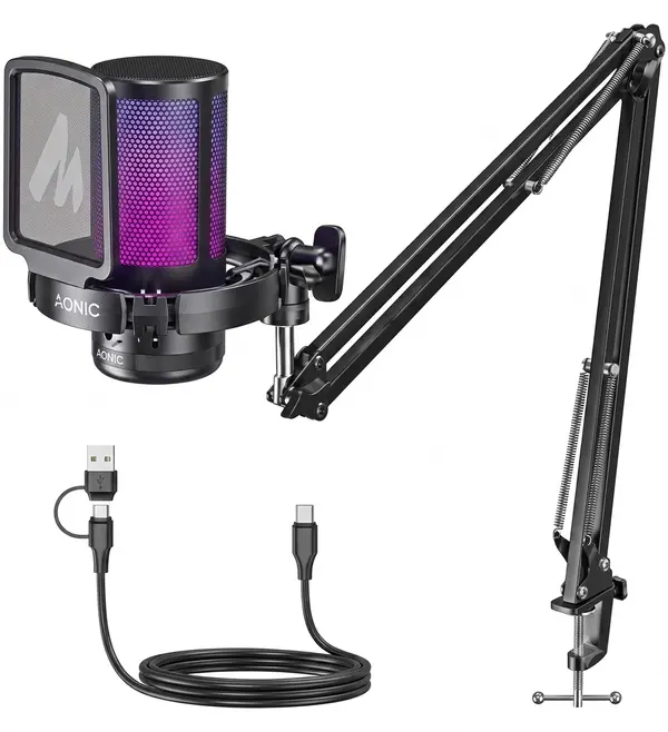 Maono DGM20S Wireless Condenser Podcast Mic - With Stand