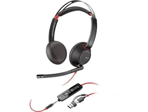 Plantronics Blackwire C5220 Stereo USB C Headset + 3.5mm Plug USB  C\A Adapter