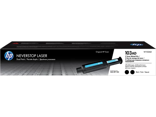 HP 103AD Dual Pack Black Original Neverstop Laser Toner Reload Kit 