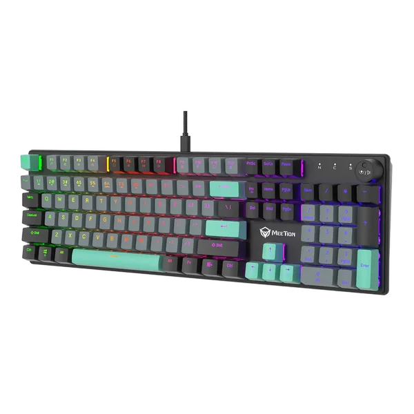 Meetion MK009 RD Mechanical Wired Keyboard Red Switch - Black+Blue 