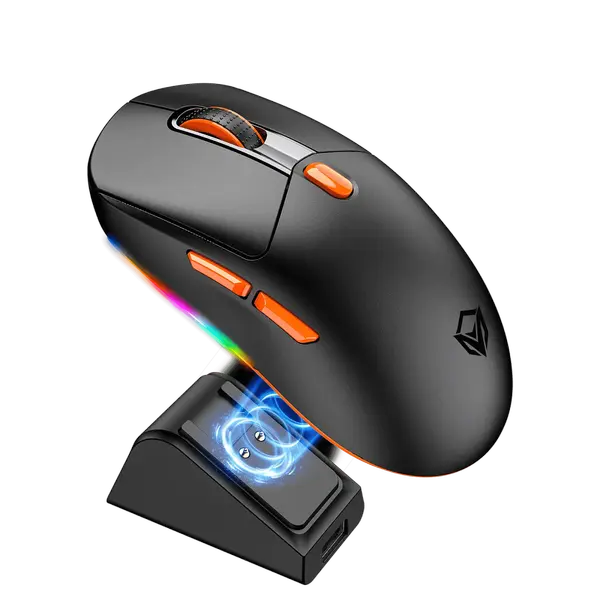 Meetion GW38 Wireless Gaming Mouse With Magnetic Charging Dock - Black 