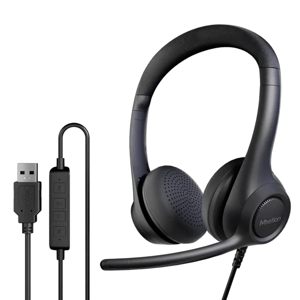 Meetion H390U USB Wired Telephone Headset - Black