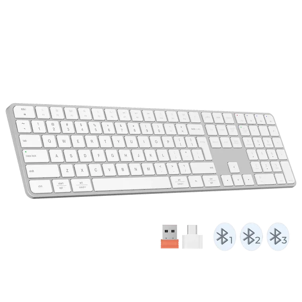 Meetion K230 Ultra Slim Wireless Keyboard - White 