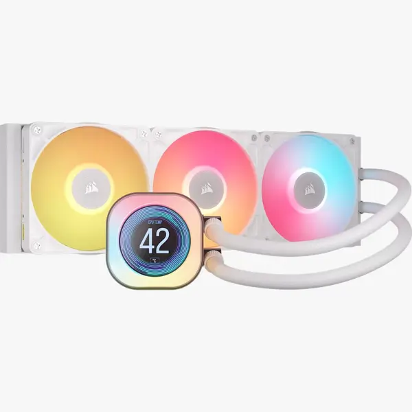 CORSAIR iCUE Link Titan 360 RX LCD Liquid CPU Cooler – 360mm AIO - White 
