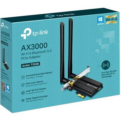 Tp-Link Archer TX50E AX3000 Wi-Fi 6 Bluetooth 5.2 PCIe Adapter- 1 Year Warranty