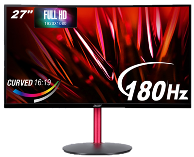 Acer Nitro XZ270 S3 27" FHD 180Hz Curved Gaming Monitor - (Official Warranty)
