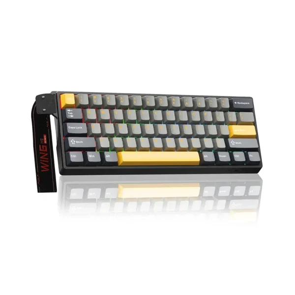 Aula Win 60 HE Max Magnetic Wired Gaming Keyboard Wing Chung Magnetic Switch - Black + Yellow + Grey 