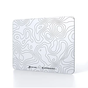 Attack Shark CM05 Tempered Glass Gaming Mousepad - Black Warrior - Black Contours - White Contours - Black - White 