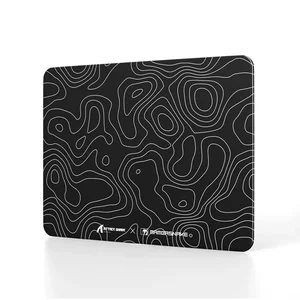 Attack Shark CM05 Tempered Glass Gaming Mousepad - Black Warrior - Black Contours - White Contours - Black - White 