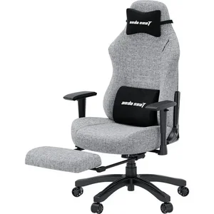 AndaSeat Luna Pro Large Gaming Chair WIth Footrest Grey Fabric - AD18T-44-G-F