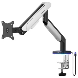 AndaSeat Stealth Pro II RGB SIngle Monitor Arm Black/White - AD-W-A9X-1S-BW