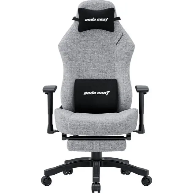 AndaSeat Luna Pro Large Gaming Chair WIth Footrest Grey Fabric - AD18T-44-G-F