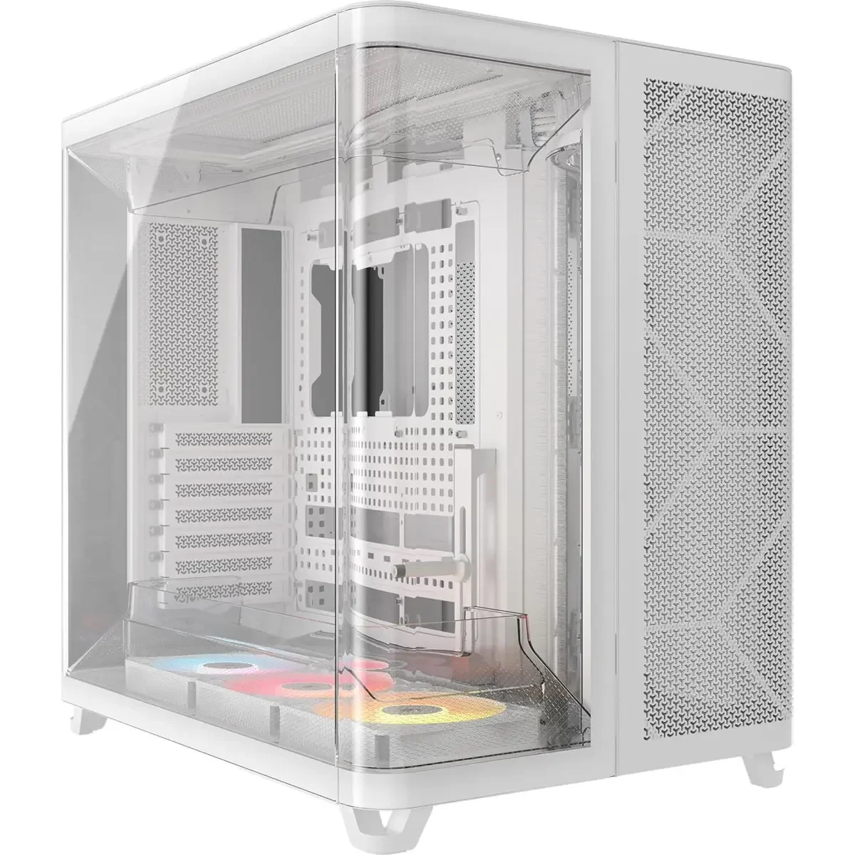 Corsair iCUE Link Air 5400 LX-R RGB Triple Chamber Mid Tower PC Case - White