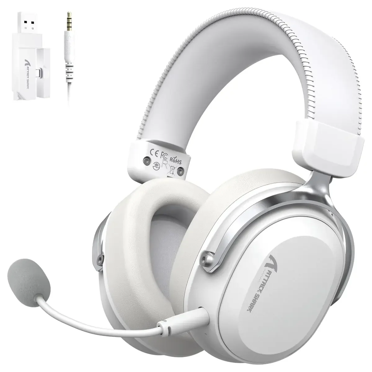 Attack Shark L30 PRO Virtual Wireless Gaming Headphone - White 