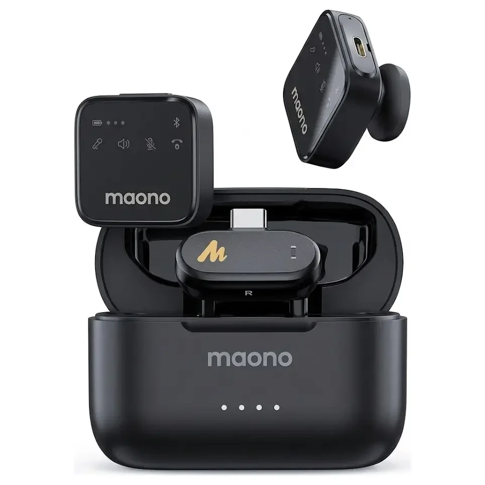 Maono Wave T1 Plus PC2 Microphone Wireless Lavalier Microphone