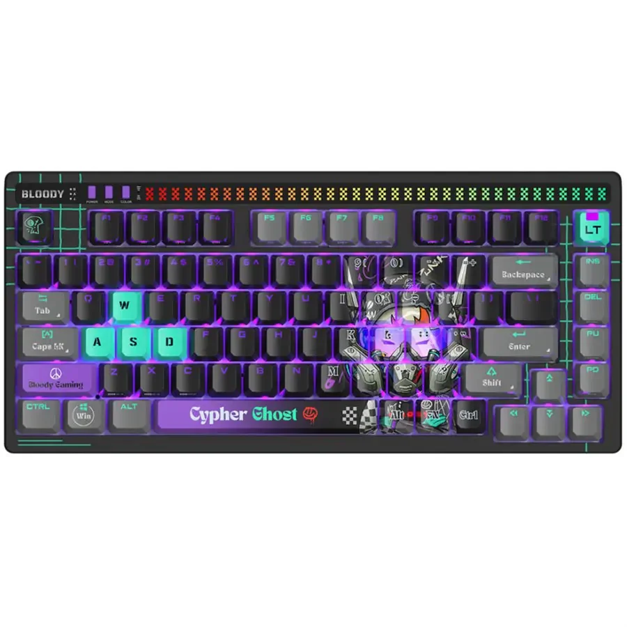 Bloody AT75 Alpha RGB Mechanical Gaming Keyboard - Cypher Ghost 