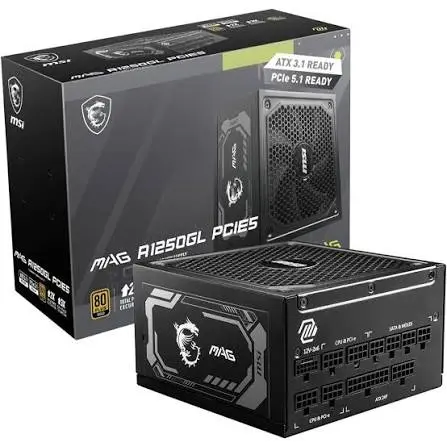 MSI MSG A1250GL 1250W PCIE5 80Plus Gold Power Supply