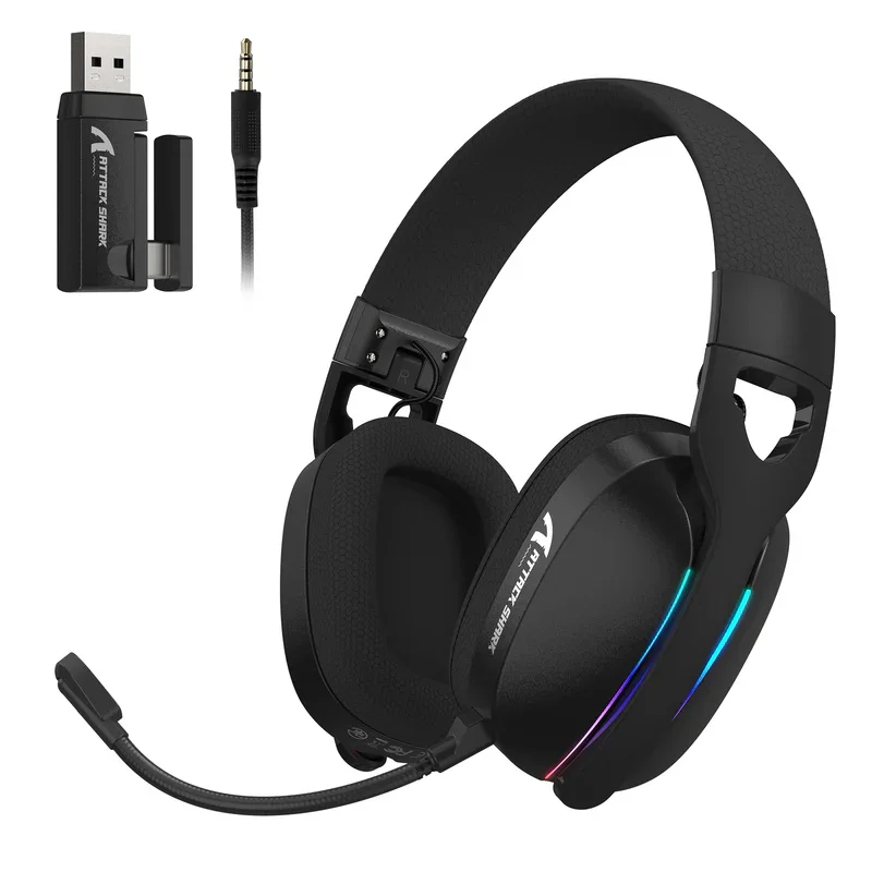 Attack Shark L90 Virtual Wireless Gaming Headset - Black - White