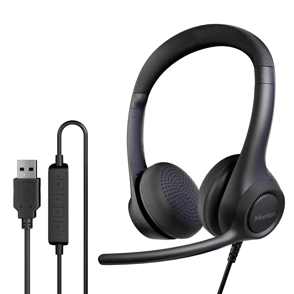 Meetion H390U USB Wired Telephone Headset - Black
