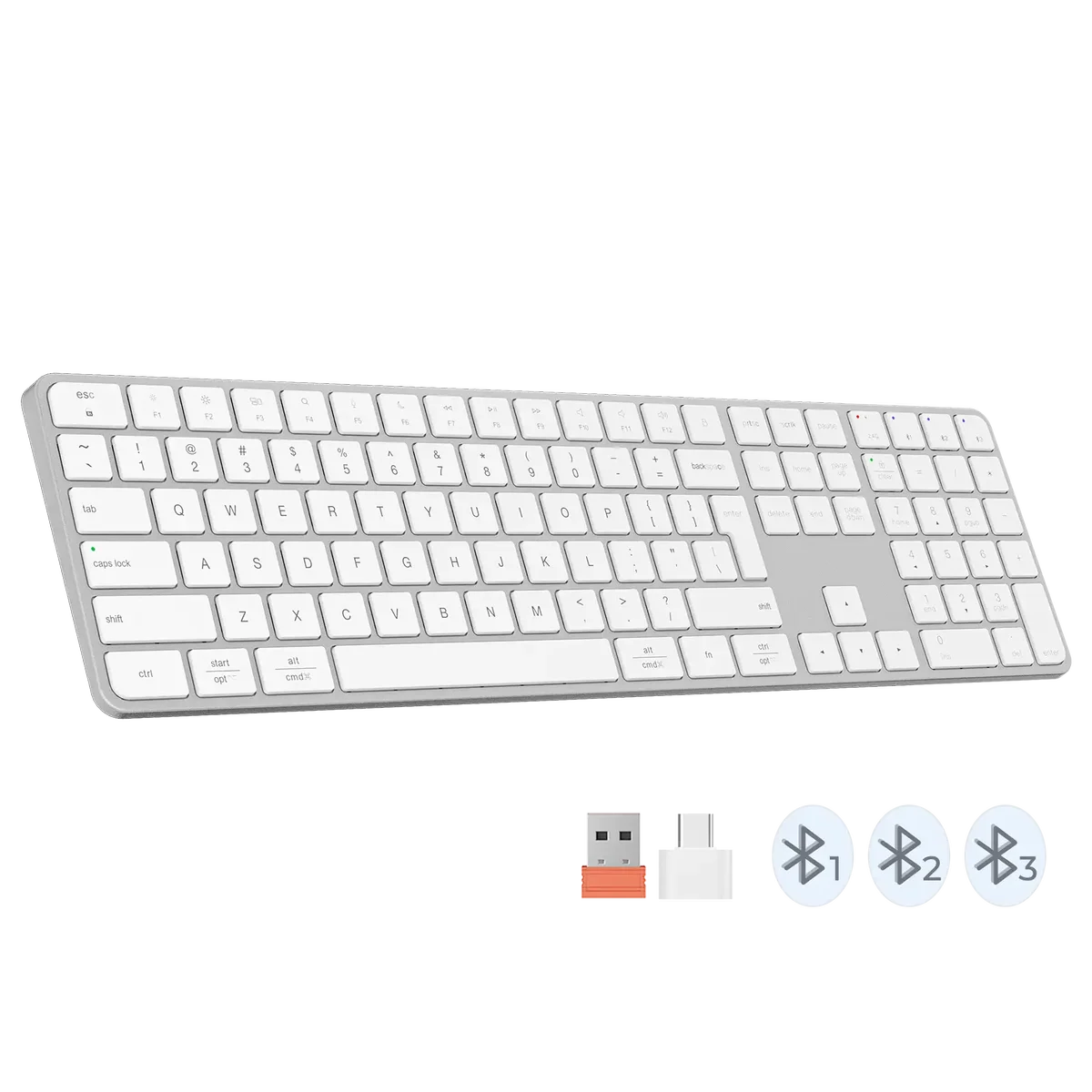 Meetion K230 Ultra Slim Wireless Keyboard - White 