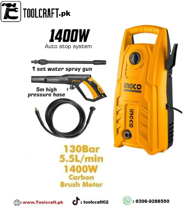 Ingco High pressure washer 1400W 130Bar - HPWR14008