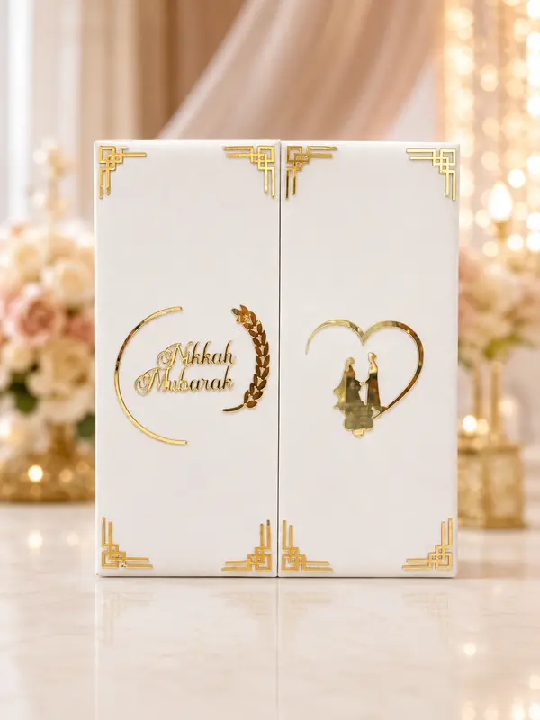 Elegant White Nikkah Book