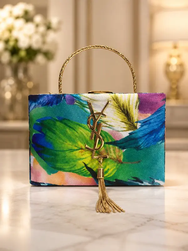 YSL Printed Clutch