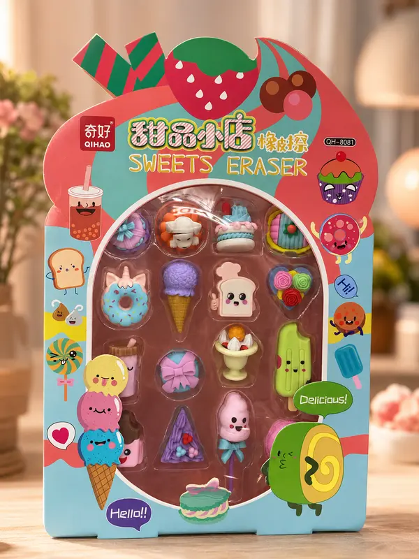 Charming Sweets Eraser Set for Kids 