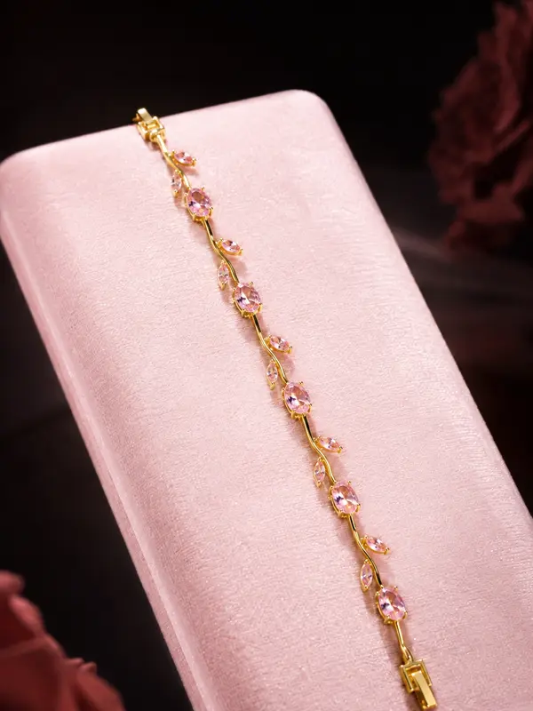 Versatile Gold Pink Gemstone Bracelet