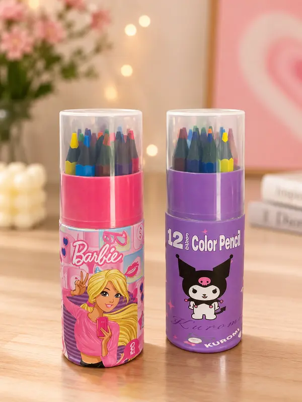 Premium 12-Color Pencil Set - Barbie Edition - Kuromi Edition